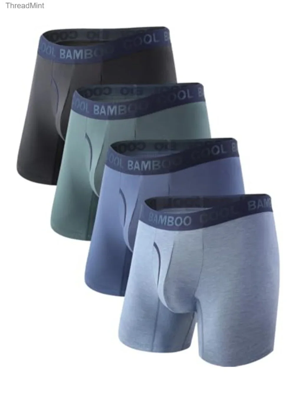 Men's Underwear Boxer Briefs 4-Pack Viscose Bamboo Stretch Moisture-Wicking